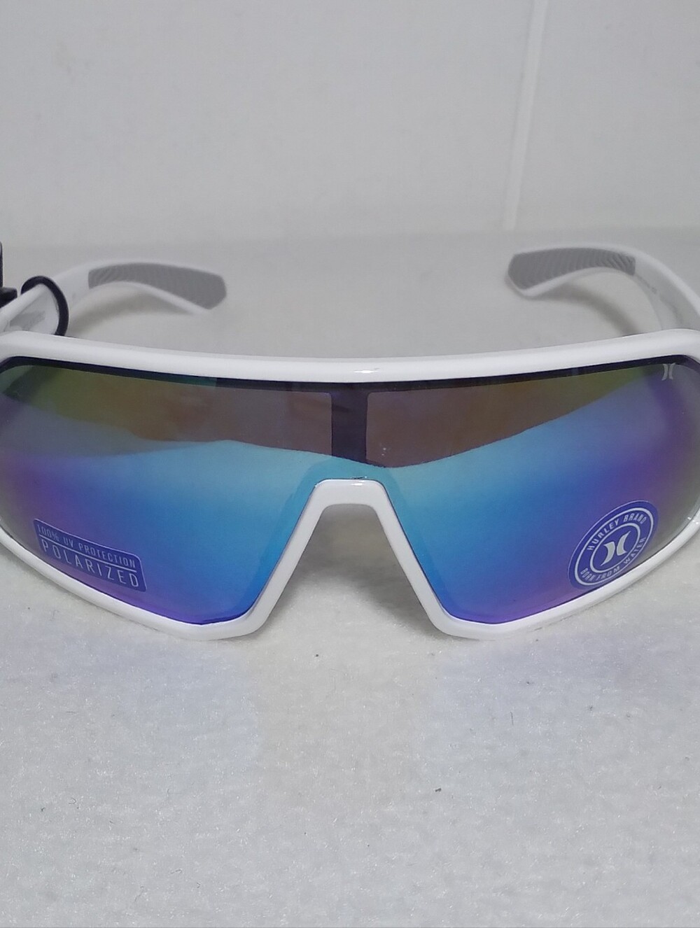 HURLEY Polarized Shield Sunglasses - HSMK 1017PS 105 Juice Shiny White NWT